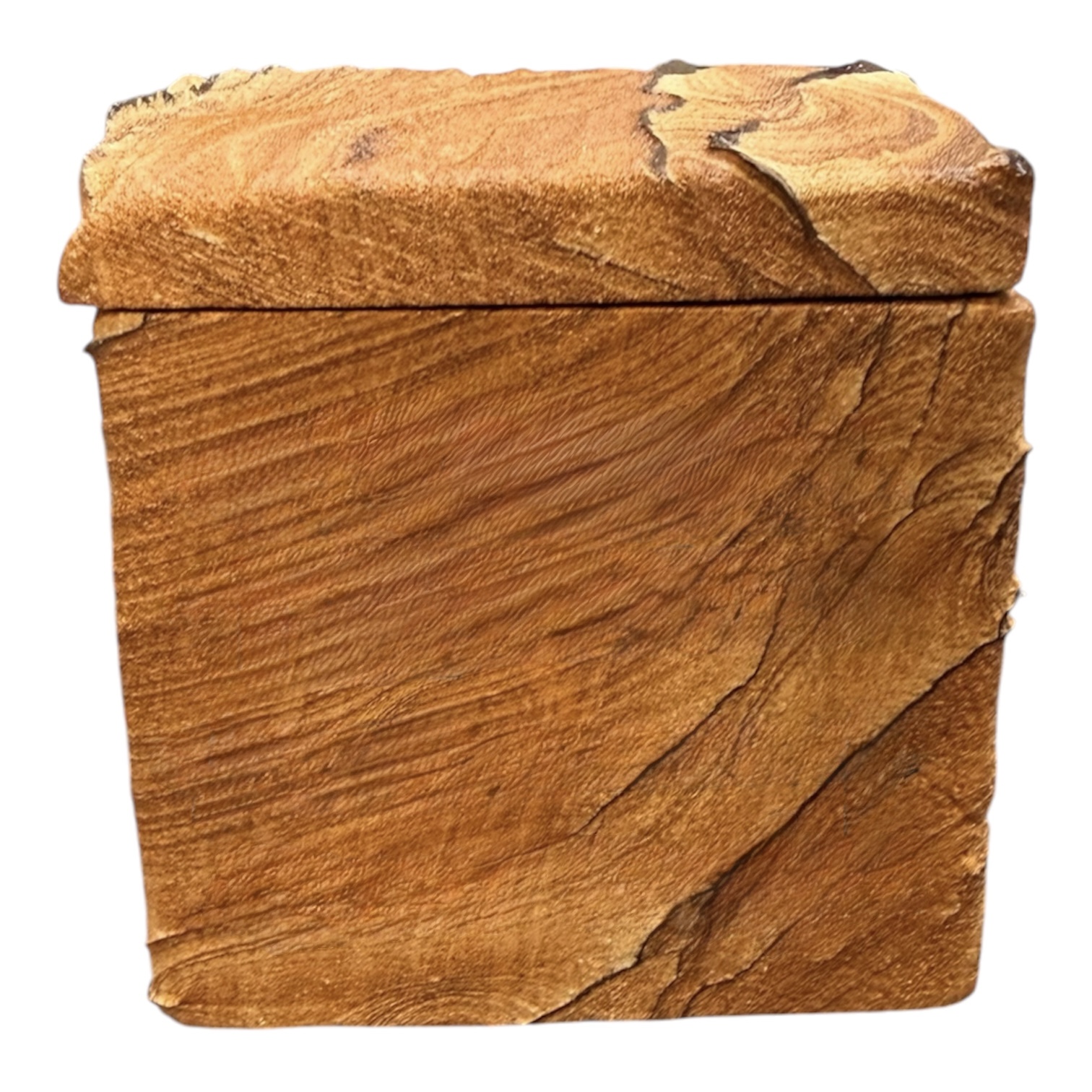 Sandstone keepsake box with its lid closed